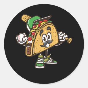 Taco Spelen Honkbal Softbal Taco's Mexicaanse Fest Ronde Sticker