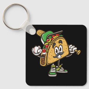Taco Spelen Honkbal Softbal Taco's Mexicaanse Fest Sleutelhanger