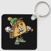 Taco Spelen Honkbal Softbal Taco's Mexicaanse Fest Sleutelhanger (Achterkant)
