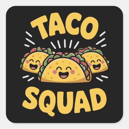 Taco Squad - Leuke Fiesta Crew Vierkante Sticker (Voorkant)