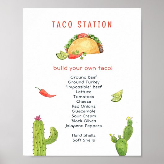 Taco station Taco Bruiloft  Poster (Voorkant)