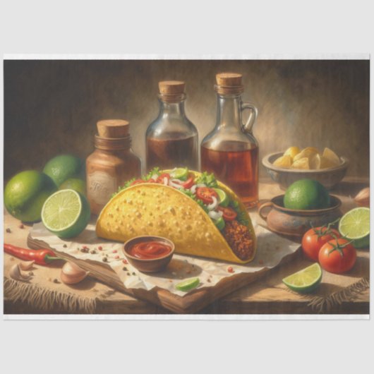 Taco Stilleven  geïnspireerde decoupage Tissuepapier (Voorkant)