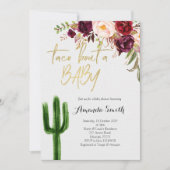 Taco sur bébé Marsala Couples Douche Invitation (Devant)