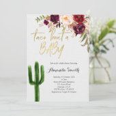 Taco sur bébé Marsala Couples Douche Invitation (Debout devant)