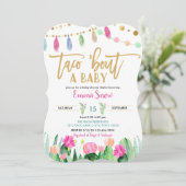 Taco sur une invitation au Baby shower Fiesta (Debout devant)