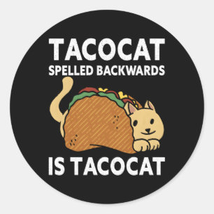 Taco Tacocat Backwards is Mexicaans eten Ronde Sticker