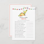 Taco & Tequila Fiesta Couple's Shower Trivia games Kaart (Voorkant / Achterkant)