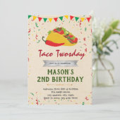 Taco thème anniversaire invitation (Debout devant)