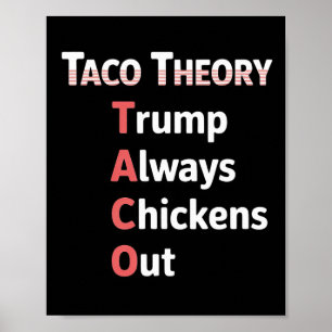 Taco Theorie Altijd Kip Uit Tacos Pun Poster
