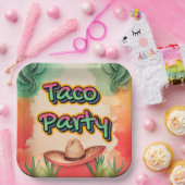 Taco Tijd Papieren Bordje (Feest)