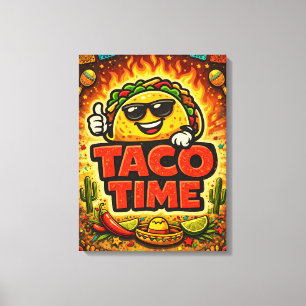 Taco Time - Fiesta Fiasco - Foodie Vrienden Canvas Afdruk