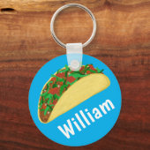 Taco Time Fun Yummy CUSTOM NAME Sleutelhanger (Voorkant)