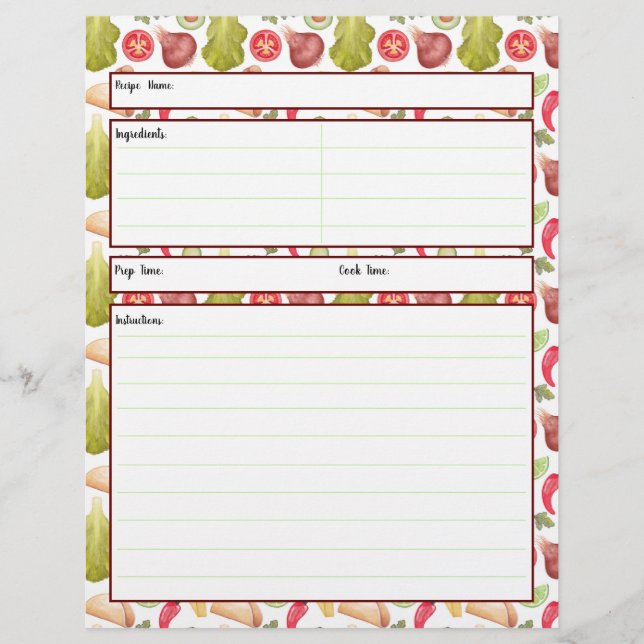 Taco Time Recipe-blad (Voorkant)