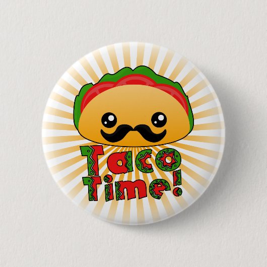 Taco Time Ronde Button 5,7 Cm (Voorkant)