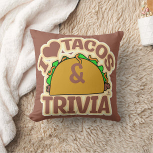 Taco Trivia Grappige Gamer Eten Toon Logo Kussen