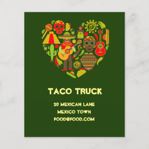Taco truck Mexicaans voedselrestaurant Flyer