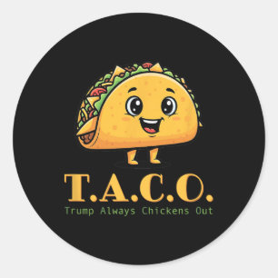 Taco Trump haalt altijd grappige Democratische gra Ronde Sticker