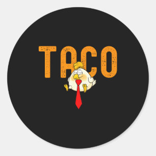 Taco Trump - Trump altijd de benen neemt Grappige Ronde Sticker