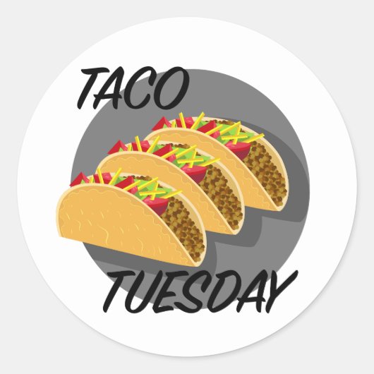 Taco Tuesday Design - Stickers Classic Round (Devant)