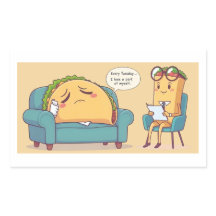 Taco Tuesday Therapy - Grappige Cartoon Food Art
