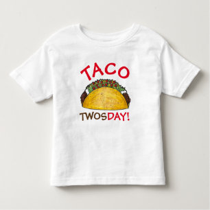 Taco TWOSdag Dinsdag 2e verjaardag Fiesta Kinder Shirts