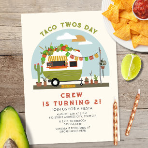 Taco Twosday 2e anniversaire Invitation Camper ver