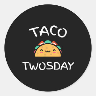 Taco Twosday Birthday Party Dos Toddler Cinco de M Ronde Sticker