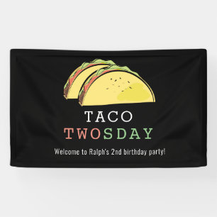 Taco Twosday Dinsdag Zwart 2e Verjaardag Welkom Spandoek