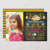 Taco Twosday Photo Anniversaire Invitations (Devant / Derrière)