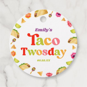 Taco Twosday Taco dinsdag 2e verjaardagsfeest Bedankjes Labels