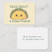 Taco Valentine Classroom Card – Flat Note Card Notitiekaartje (Voorkant / Achterkant)