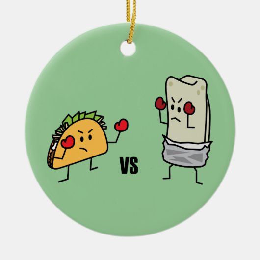 Taco vs burrito keramisch ornament (Voorkant)