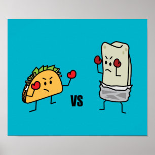 Taco vs Burrito Poster
