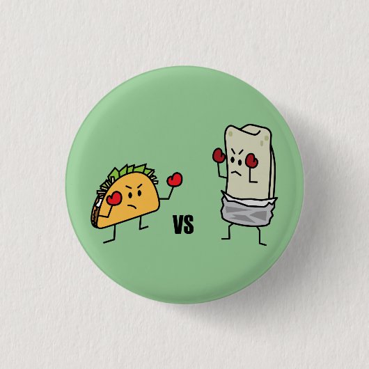 Taco vs burrito ronde button 3,2 cm (Voorkant)