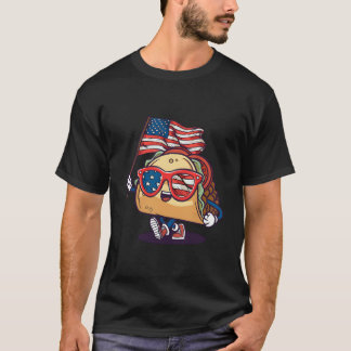 Taco Zonnebril Amerikaanse Vlag Usa 4 Juli T-shirt