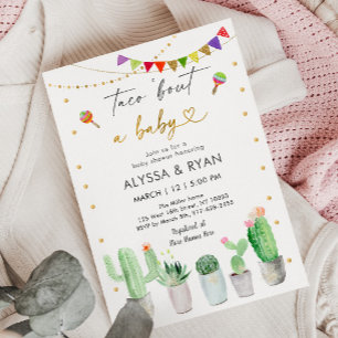 Taco'Bout A Baby Fiesta Cactus Baby shower Kaart