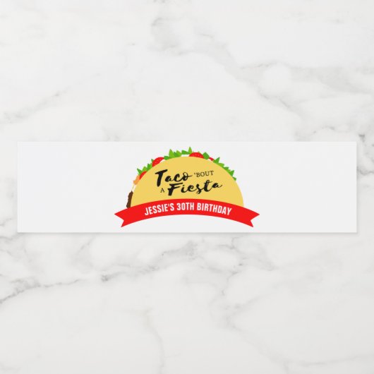 Taco'Bout A Fiesta Waterfles Etiket (Enkel label)