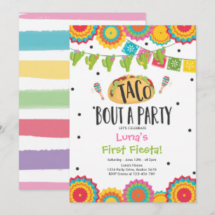 Taco'Bout a Party Girl First Fiesta Birthday Kaart