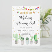 Taco'Bout Fun Gold Fiesta First Birthday Kaart (Staand voorkant)