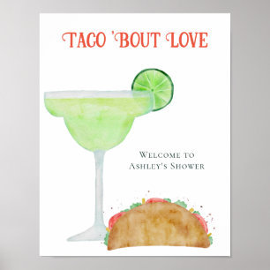 Taco'Bout Love Wedding or Vrijgezellenfeest Welcom Poster