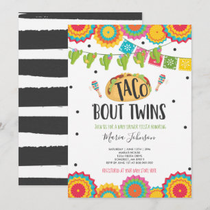 Taco'Bout Twins Fiesta Twin Baby shower Kaart