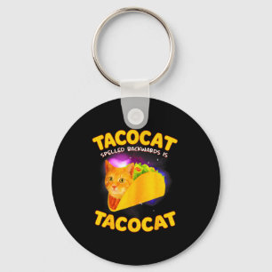 Tacocat achterstevoren gespeld is tacocat kat meme sleutelhanger
