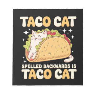 Tacocat achterstevoren gespeld Taco Cat Mexicaans Notitieblok