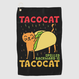 Tacocat achterstevoren gespeld Tacos Cats Cinco De Golfhanddoek