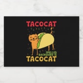 Tacocat achterstevoren gespeld tacos katten Cinco Sparkling Wijnetiket (Enkel label)