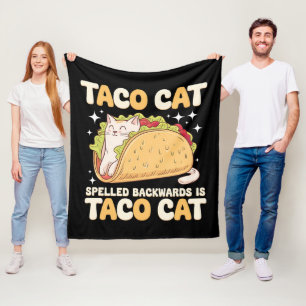 Tacocat achterwaarts gespeld Taco Cat Mexican Fleece Deken