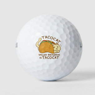 TACOCAT-DIEREN IN TACO-CARTOON GOLFBALLEN