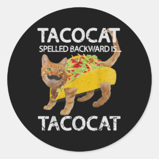 Tacocat Funny Cat Taco Lover T-shirt Kat Tacos Shi Ronde Sticker