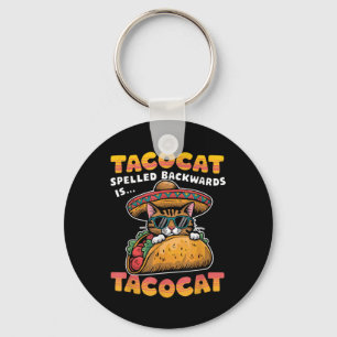 Tacocat gespeld achterwaarts Shirt Taco Cat Cinco Sleutelhanger