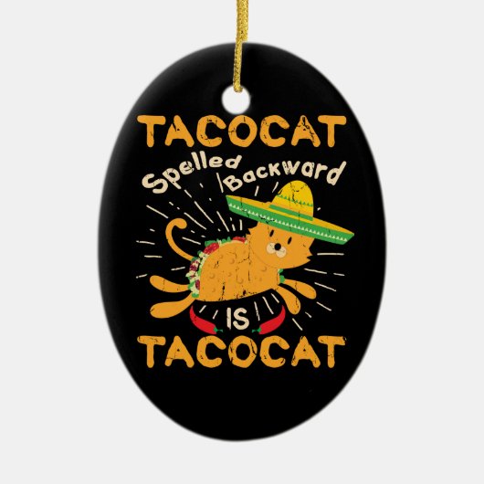 Tacocat Graphic Cinco de Mayo Cat Taco Keramisch Ornament (Voorkant)